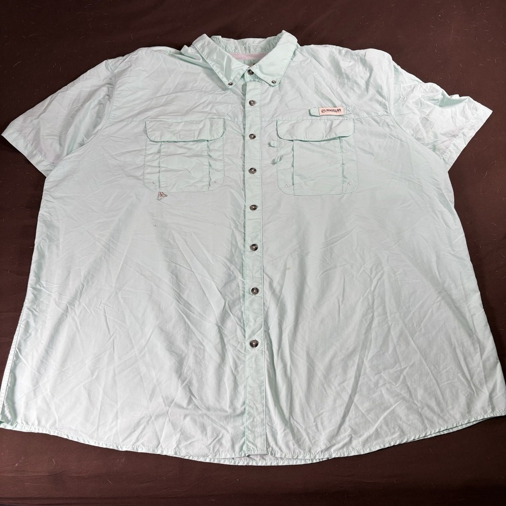 Magellan Fish Gear Shirt Mens 4XL Mint Green Vented Fishing Oversized Big Tall